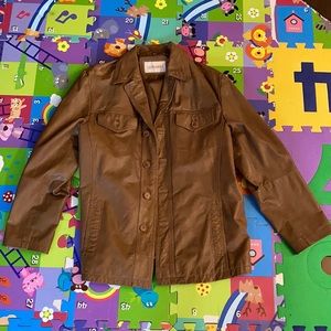 brown leather jacket, size 50 or medium, LEONARDO